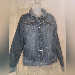 TAKE 50% OFF WRANGLER Rhinestone Studded Denim Jean Jacket Size Medium (#979)